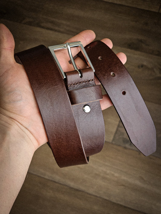 Dark Brown Leather Belt