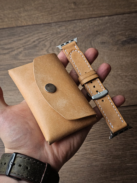 Watch strap + Envelope Card Holder / Natural