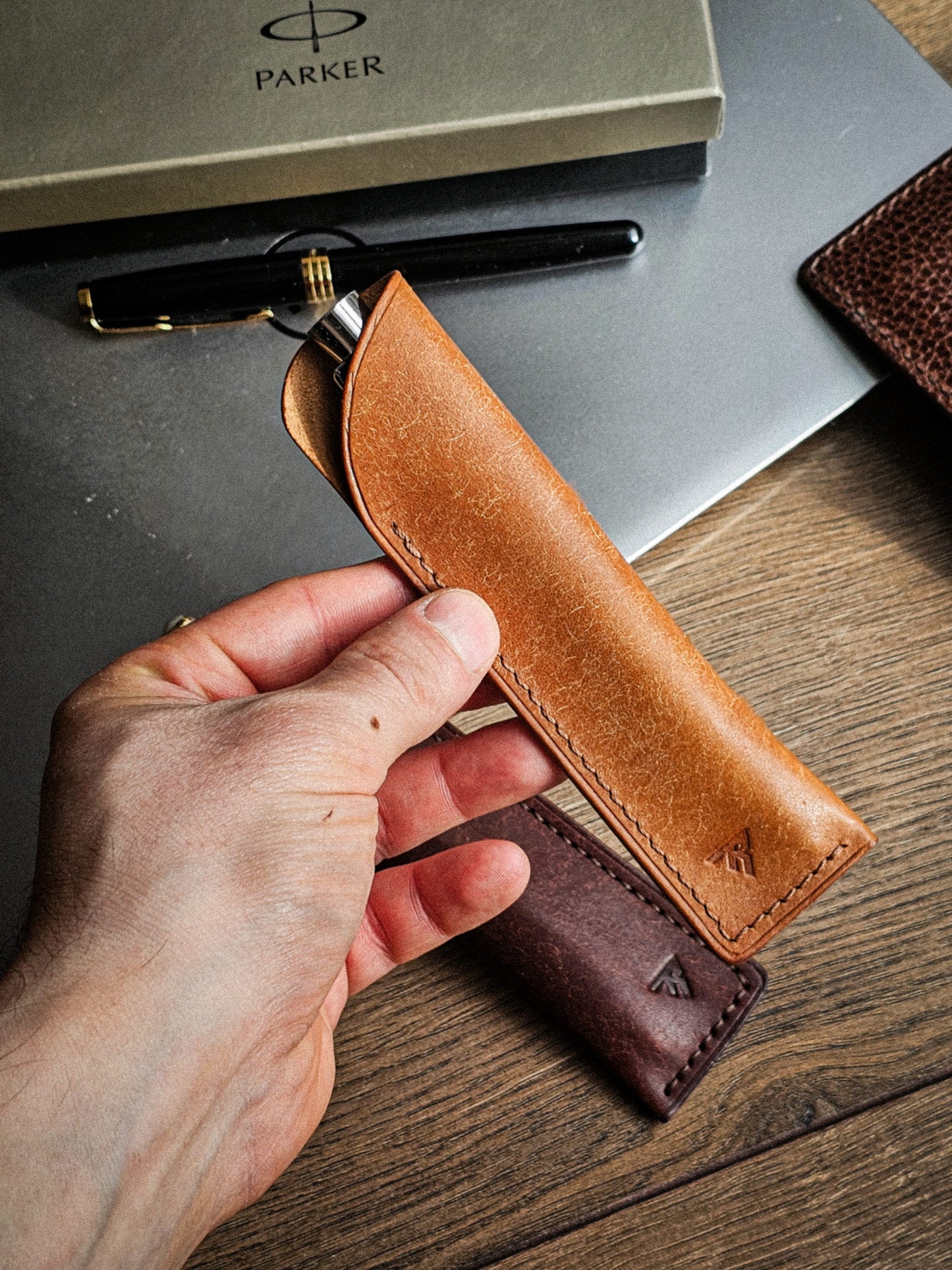 "Calliope" Pen Sleeve / Light Brown