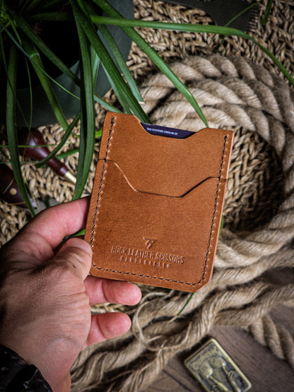 "Wave" Card Holder / Cognac Buttero