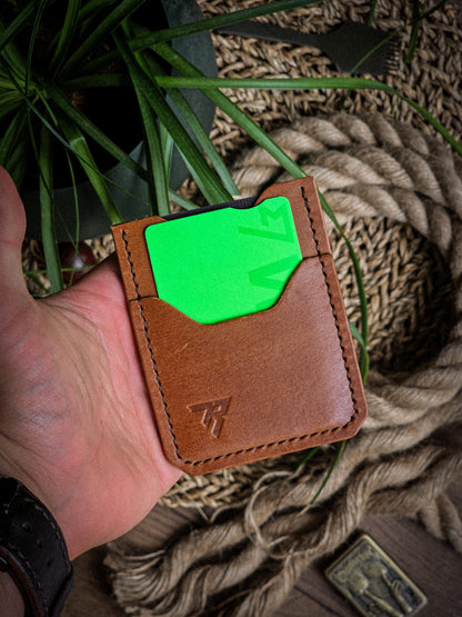 "Wave" Card Holder / Cognac Buttero