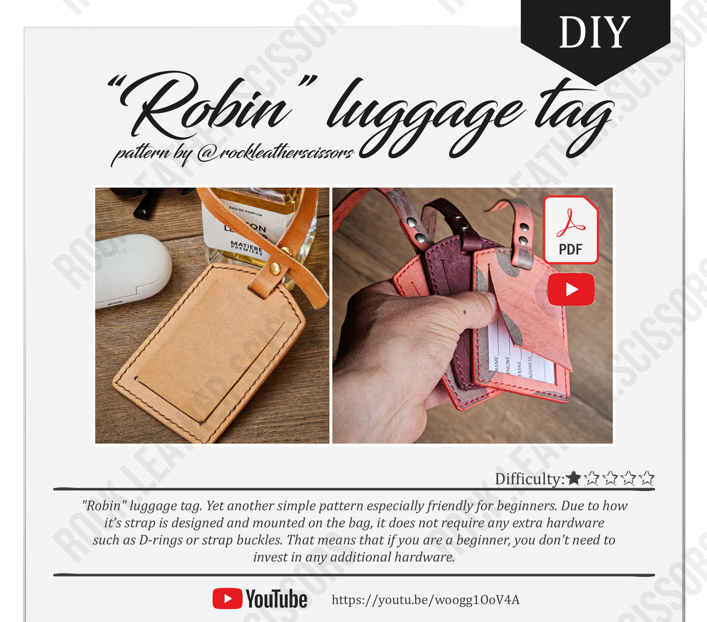 "Robin" Luggage Tag Pattern